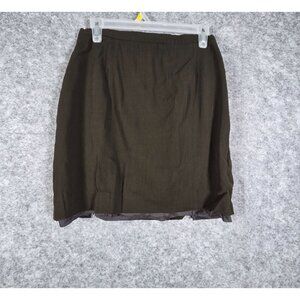 Ann Freedberg Women's Mini Skirt Olive  Green  Pockets Career  Size 8